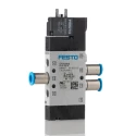 Festo Solenoid Pilot Valve Electric G CPE Series, 5/2 Valve Function, 24V DC, Aluminium Body, Model CPE10-M1BH-5L-QS-6