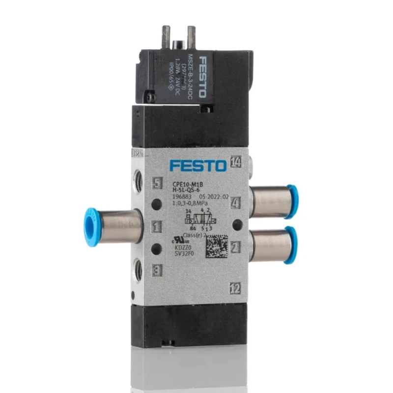 Festo Solenoid Pilot Valve Electric G CPE Series, 5/2 Valve Function, 24V DC, Aluminium Body, Model CPE10-M1BH-5L-QS-6