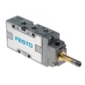 Festo Pneumatic Solenoid Valve 5/2 Way Monostable Electric G 1/8 Port Size, Aluminium Body, 10 Bar Pressure MFH-5-1/8-B
