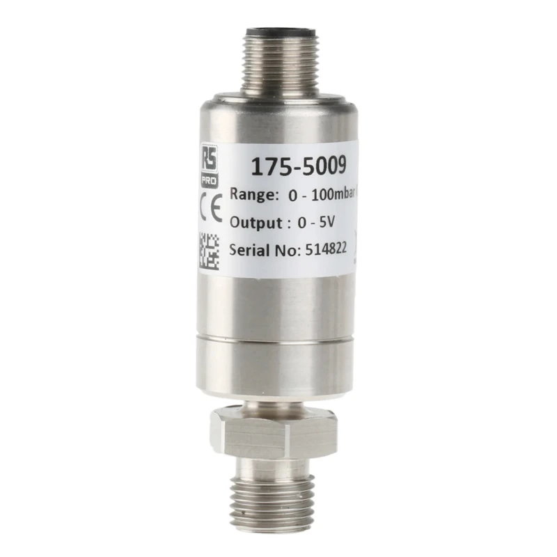 RS PRO Stainless Steel Gauge Pressure Sensor 0 to 0.1 bar, 0 to 5 V Output 9-32V DC 12-Pin M12 Connector 175-5009