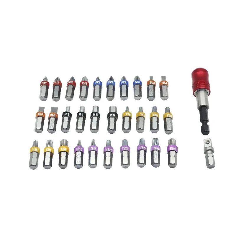 RS PRO Screwdriver Bit Set 32 Pieces Hex, Phillips, Pozidriv, Slotted, Tamperproof Torx 175-5169