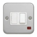 Contactum 13A 1 Gang Switched Fused Spur 250V Steel Surface Mount White IP2X 