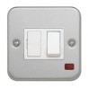 Contactum 13A 1 Gang Switched Fused Spur 250V Steel Surface Mount White IP2X
