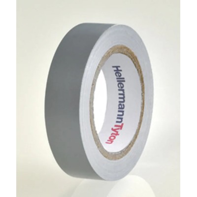 HellermannTyton Electrical Tape Grey PVC 15mm x 10m Breakdown Voltage 40kV Maximum Temp 710-00108 HTAPE-FLEX15-15x10-PVC-GY