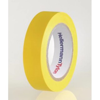 HellermannTyton Electrical Tape Yellow PVC, 15mm Width x 10m Length, Breakdown Voltage 710-00102 HTAPE-FLEX15-15x10-PVC-YE