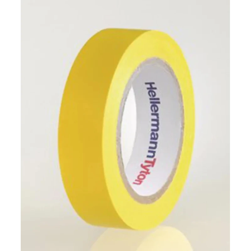 HellermannTyton Electrical Tape Yellow PVC, 15mm Width x 10m Length, Breakdown Voltage 710-00102 HTAPE-FLEX15-15x10-PVC-YE