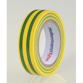 HellermannTyton Electrical Tape HelaTape Flex Yellow, Green 15mm x 10m PVC 710-00106 HTAPE-FLEX15-15x10-PVC-GNYE