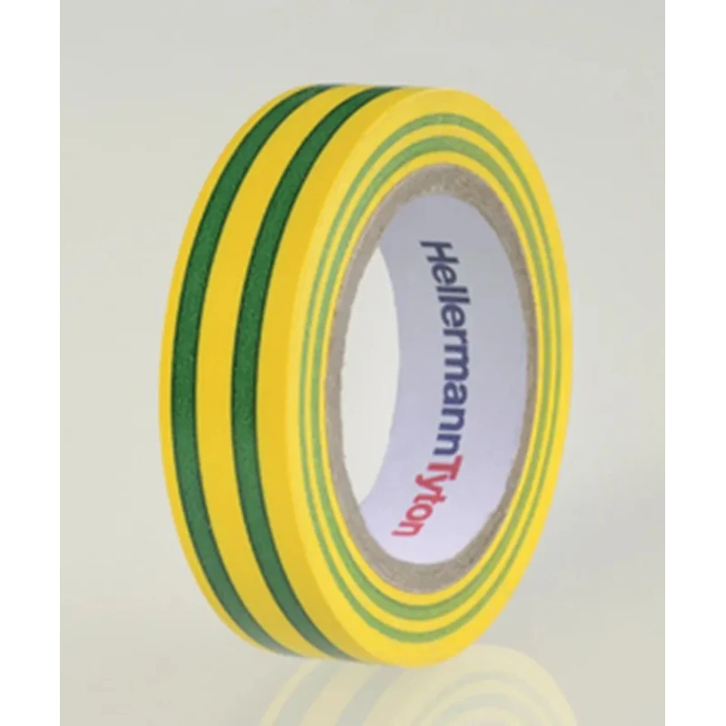 HellermannTyton Electrical Tape HelaTape Flex Yellow, Green 15mm x 10m PVC 710-00106 HTAPE-FLEX15-15x10-PVC-GNYE