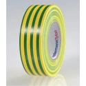 HellermannTyton Electrical Tape 19mm x 20m, Yellow and Green, 40kV Breakdown Voltage 710-00157 HTAPE-FLEX15-19x20-PVC-GNYE