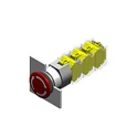 EAO 04 Series Red Latching Flush Mushroom Push Button Head 22.5 mm Cutout IP65 704.075.218