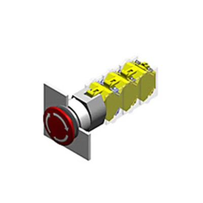 EAO 04 Series Red Latching Flush Mushroom Push Button Head 22.5 mm Cutout IP65 704.075.218