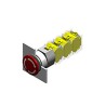 EAO 04 Series Red Latching Flush Mushroom Push Button Head 22.5 mm Cutout IP65 704.075.218