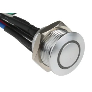 RS PRO Illuminated Momentary Push Button Switch, Panel Mount, 16 mm Cutout, SPST, RGB LED, IP67, 36 V dc 175-9344