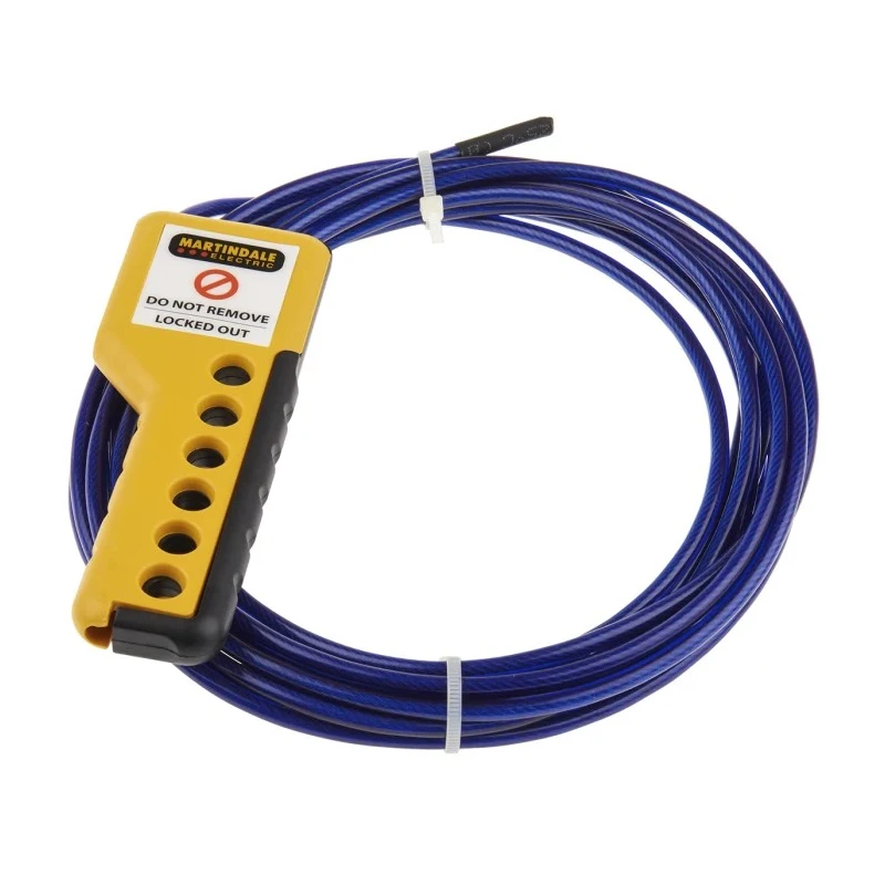 Martindale Blue 6-Lock Lockout Steel Cable Lockout with 4 mm Diameter Cable CABLOK5BL