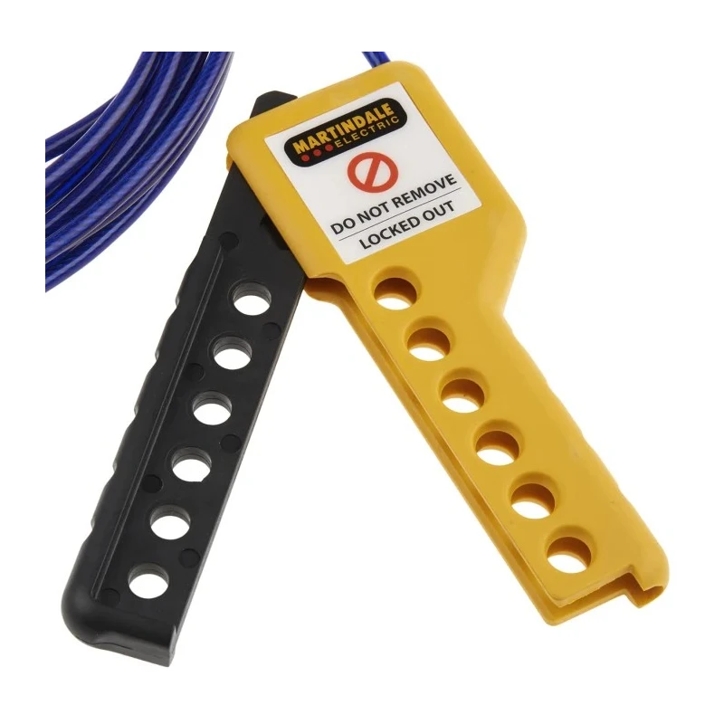 Martindale Blue 6-Lock Lockout Steel Cable Lockout with 4 mm Diameter Cable CABLOK5BL