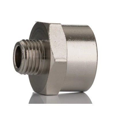 RS PRO Brass Pipe Fitting Straight Threaded Reducer Male G 1/4 in to Female BSPP 1/2 in 50 bar 300°C 176-1001