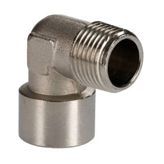 RS PRO 90° Threaded Brass Pipe Fitting Male R 1/2 in to Female R 1/2 in 50 bar 176-1088
