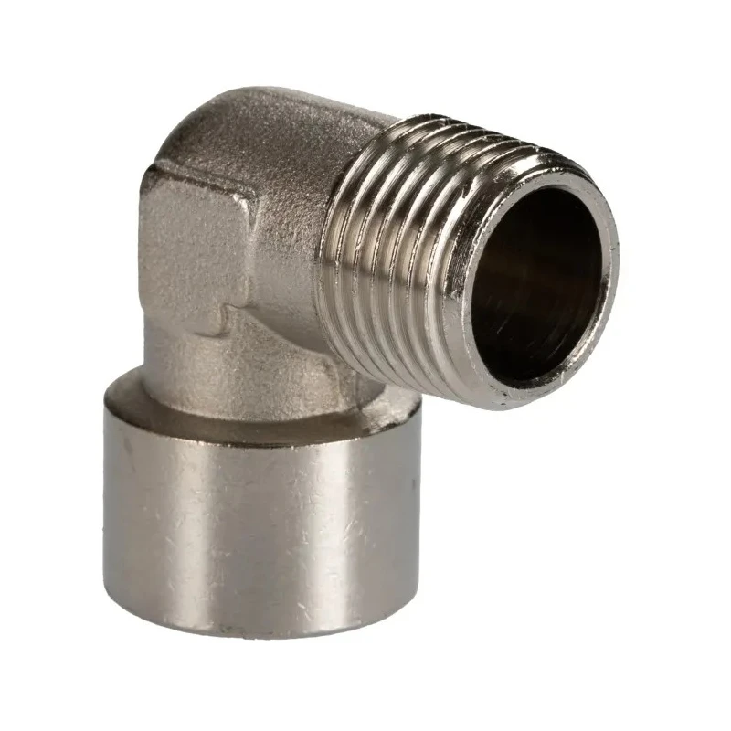 RS PRO 90° Threaded Brass Pipe Fitting Male R 1/2 in to Female R 1/2 in 50 bar 176-1088