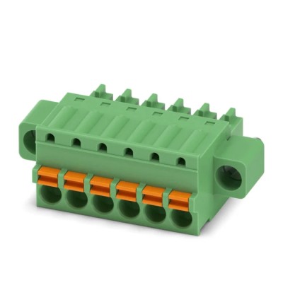 Phoenix Contact Pluggable Terminal Block 6-Contact 3.81 mm Pitch 1 Row 320V 8A Polyamide Housing FK-MCP 1851274