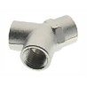 RS PRO Brass Threaded Tee Fitting Female G 1/8 in to Female G 1/8 in, Nickel Plated, 150 bar Maximum Pressure 176-1094