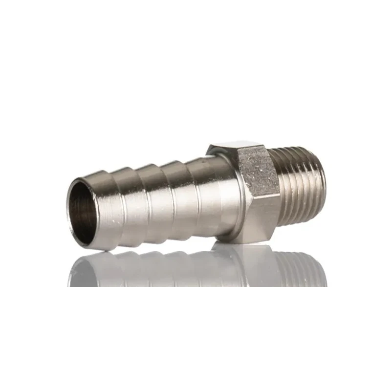 RS PRO Hose Connector Nickel Plated Brass 10 mm ID, Male BSPT 1/8 in, 5 MPa, 50 bar 176-2020