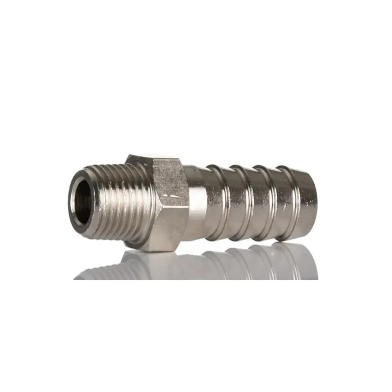 RS PRO Hose Connector Nickel Plated Brass 10 mm ID, Male BSPT 1/8 in, 5 MPa, 50 bar 176-2020