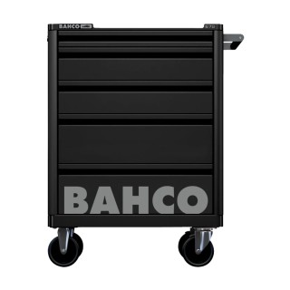 Bahco 5 Drawer Wheeled Tool Trolley Solid Steel 600kg Load Capacity Black 1472K5BLACK