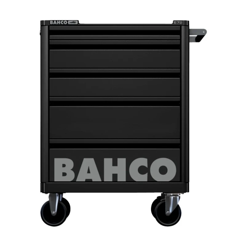 Bahco 5 Drawer Wheeled Tool Trolley Solid Steel 600kg Load Capacity Black 1472K5BLACK