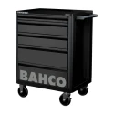 Bahco 5 Drawer Wheeled Tool Trolley Solid Steel 600kg Load Capacity Black 1472K5BLACK