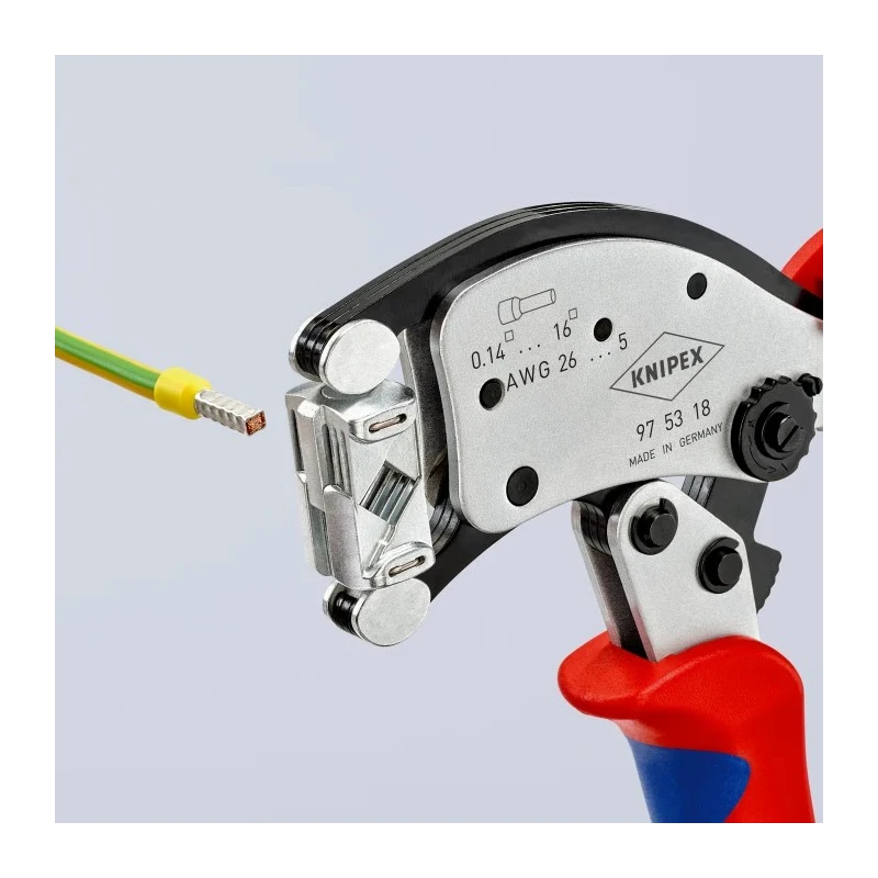 Knipex Automatic Crimp Tool for Wire Ferrules 200mm Length, Chrome Vanadium Steel Oil-Hardened 97 53 18