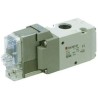 SMC Pneumatic Solenoid Valve 1/2 in Threaded Port, Solenoid G Connection, Stand Alone Mount, 24V dc VP700