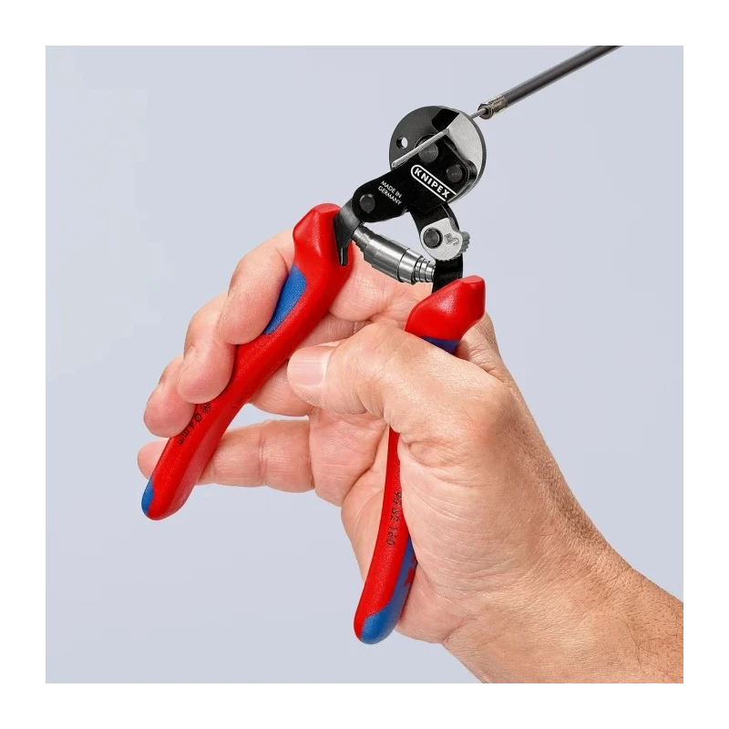 Knipex Wire Rope Cutter Cable Cutter 160mm Maximum Cutting Capacity 6mm Multi-Component Grip 95 62 160