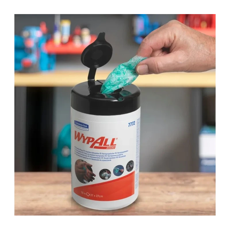 WYPALL Wet Cleaning Wipes Refill, Dispenser Box of 50, 270 x 270 mm Green 7772