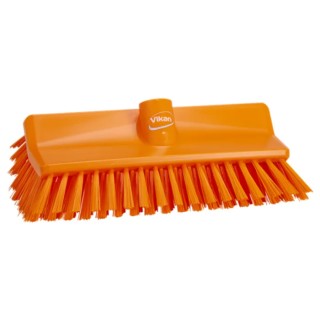 Vikan Hard Bristle Scrubbing Brush Orange, 41 mm Bristle Length, Polyester Bristle Material 70477