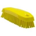 Vikan Hard Bristle Yellow Hand Scrubbing Brush, 20mm Bristle Length, Polyester Bristle Material, Model 35876