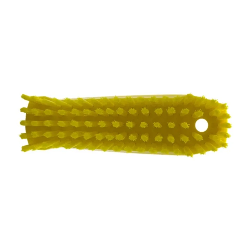 Vikan Hard Bristle Yellow Hand Scrubbing Brush, 20mm Bristle Length, Polyester Bristle Material, Model 35876