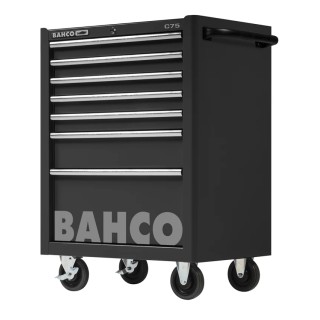Bahco 7 Drawer Wheeled Tool Trolley Solid Steel 763mm x 501mm x 956mm Load Capacity 600kg 1475K7BLACK
