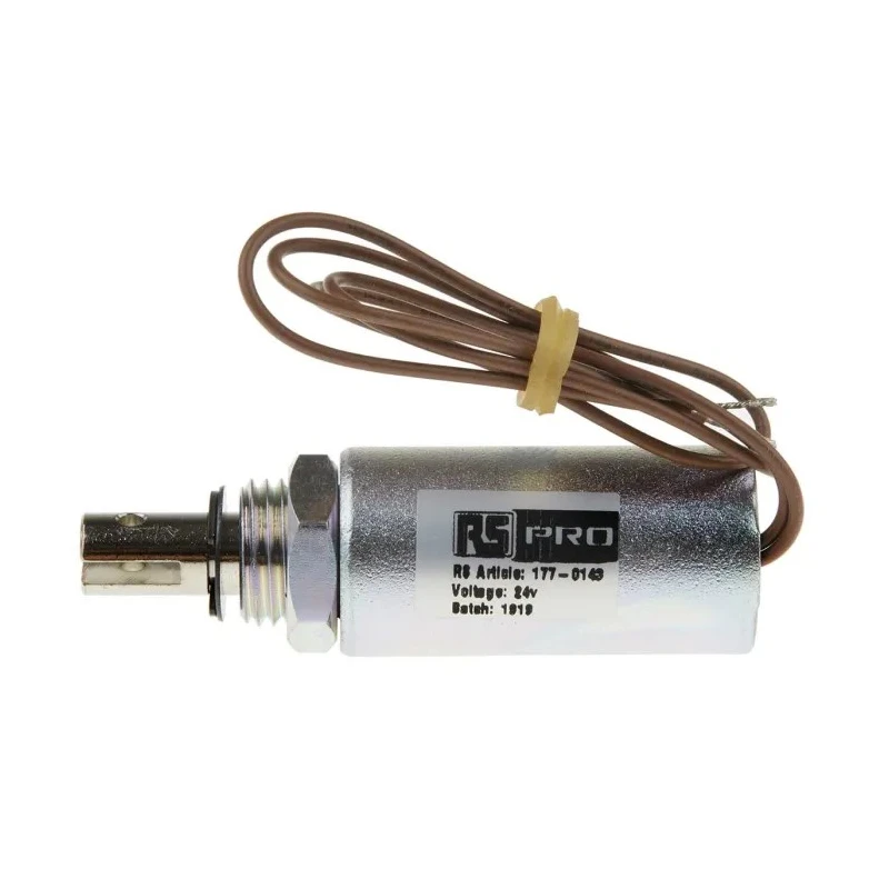 RS PRO Pull Action Tubular Linear Solenoid 39.3 mm Length 24V 70W 10mm Stroke 177-0143