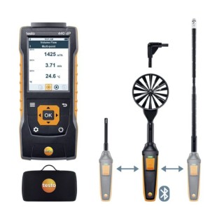 Testo 440 dP Air Flow ComboKit 2 Bluetooth Differential Pressure Humidity Volume Flow Temperature Anemometer 0563 4410