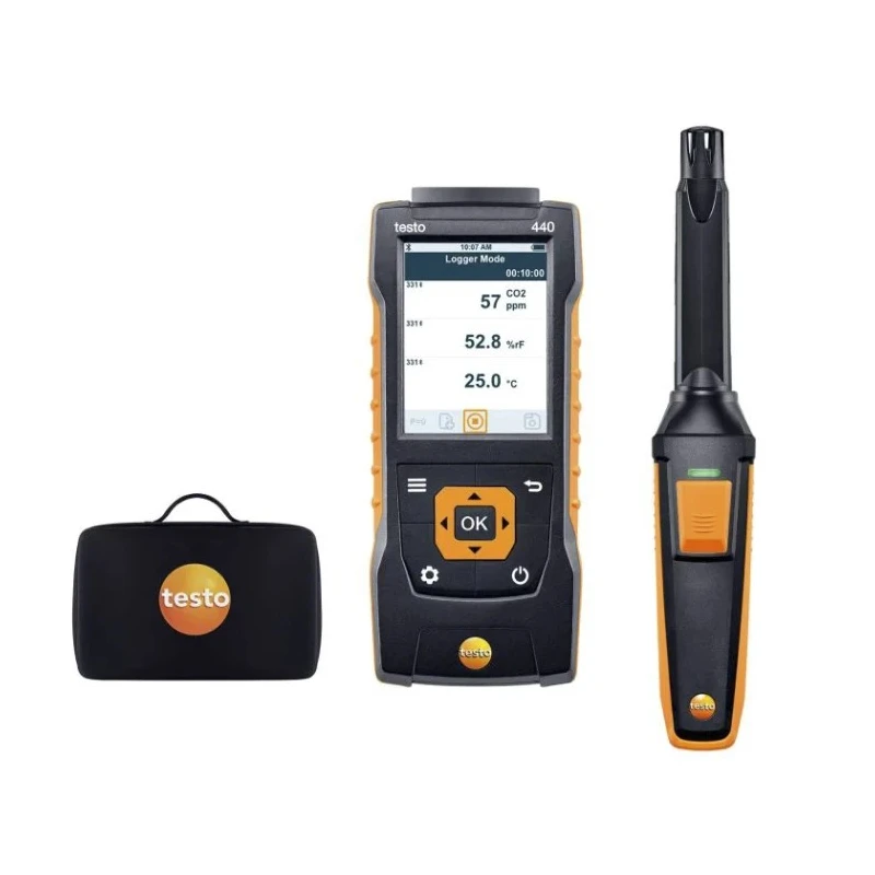 Testo Air Quality Monitor Bluetooth CO₂ Kit 1370°C Max Temperature, 50°C Operating Max, 100%RH Max Humidity 0563 4405