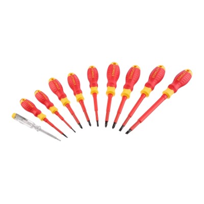 Stanley Insulated Phillips, Pozidriv, Slotted Screwdriver Set 10-Piece STHT60032-0