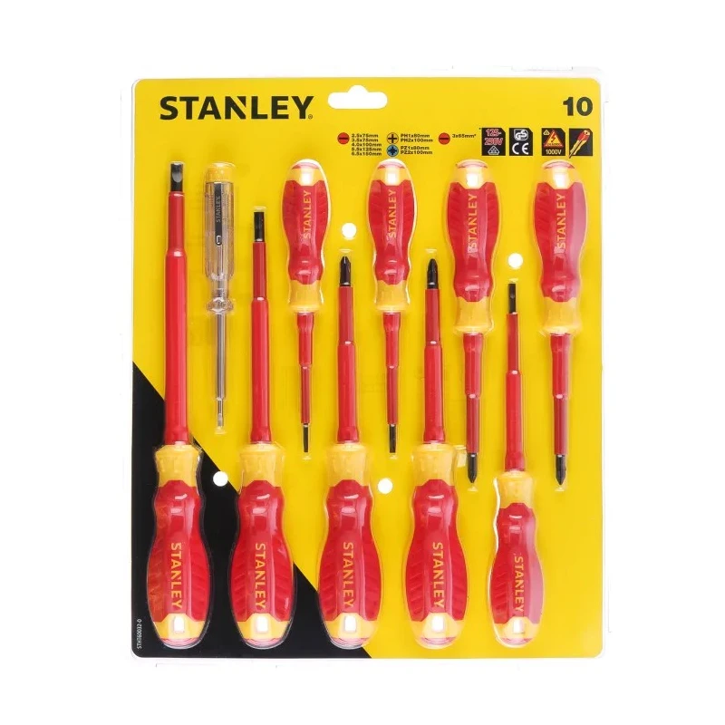 Stanley Insulated Phillips, Pozidriv, Slotted Screwdriver Set 10-Piece STHT60032-0