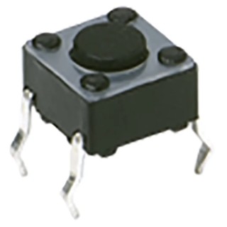 C & K 6x6 mm IP40 Tactile Switch Top Actuator 1.05 mm SPST Momentary 50mA 12V dc Surface Mount 
