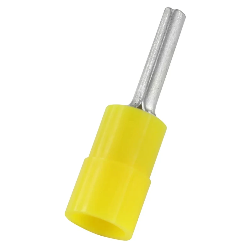 RS PRO Insulated Crimp Pin Connector 12 AWG to 10 AWG, Yellow, Nylon Insulation, 2.8 mm Pin Diameter, 14 mm Pin 178-8422