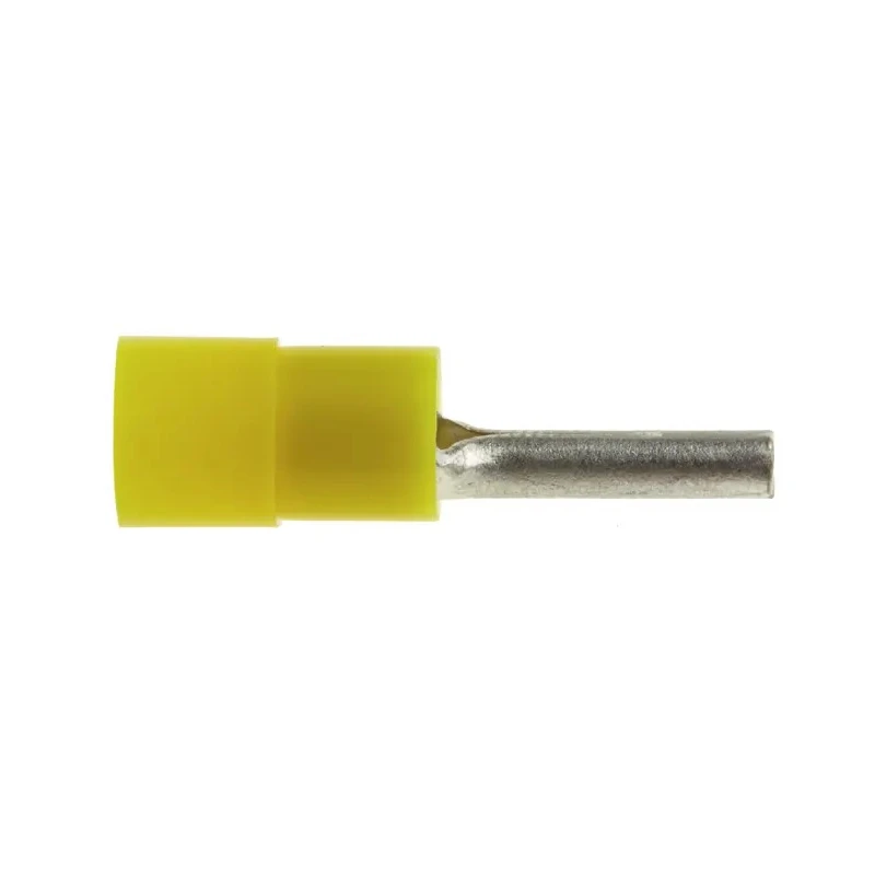 RS PRO Insulated Crimp Pin Connector 12 AWG to 10 AWG, Yellow, Nylon Insulation, 2.8 mm Pin Diameter, 14 mm Pin 178-8422