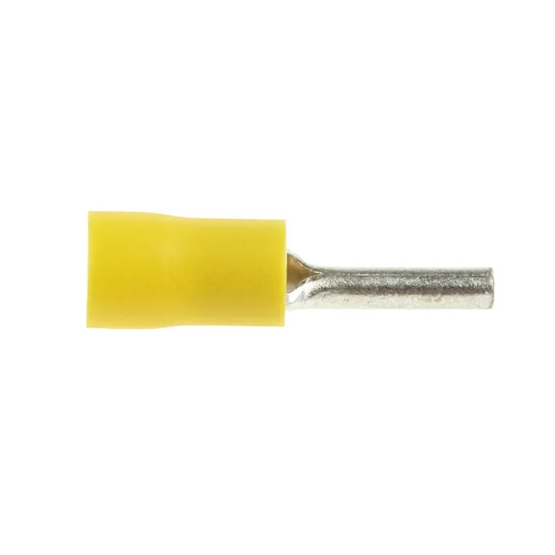 RS PRO Insulated Crimp Pin Connector 12 AWG to 10 AWG, 2.8 mm Pin Diameter, 14 mm Pin Length, Yellow 178-8426