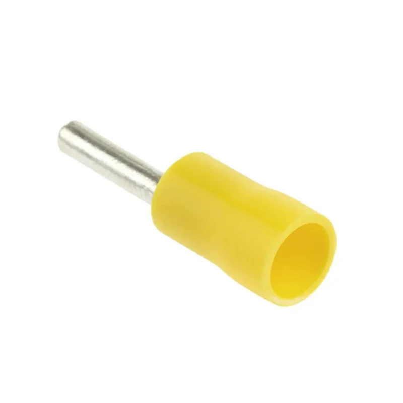 RS PRO Insulated Crimp Pin Connector 12 AWG to 10 AWG, 2.8 mm Pin Diameter, 14 mm Pin Length, Yellow 178-8426