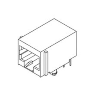 Molex RJ45 Connector Female Through Hole Cat3 Cat4 Unshielded Right Angle 1 Port 8 Way 