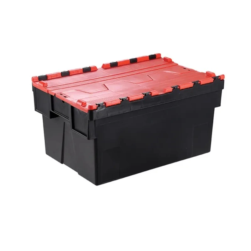 RS PRO 65L Red Polypropylene Attached Lid Container 600 mm x 400 mm x 365 mm 178-3353