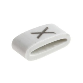 HellermannTyton Pre-Printed Slide-On Cable Marker, PVC White, Black Legend "X", Fits 1.8 mm to 6.3 mm Cable, 4.5mm HODS85
